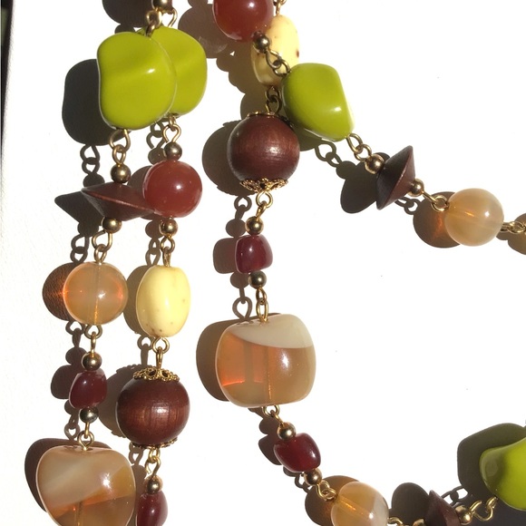 VTG CZECH GLASS EXTRA LONG BEAD NECKLACE BY JOAN RIVERS SIGNED - Picture 2 of 9